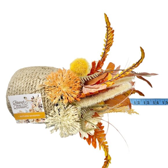 Autumn Whisper Faux Floral Arrangement Textured Rope Basket By Branch & Blossom - Picture 5 of 9